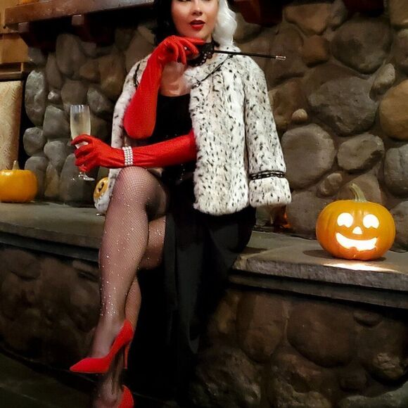 🖤🤍 6PCS Halloween Bundle Cruella Cosplay Costume Party1920s Accessories Set - Picture 17 of 17